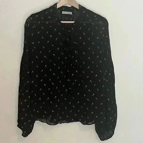 Ulla Johnson Chiffon Long Sleeve Blouse - Picture 1 of 9